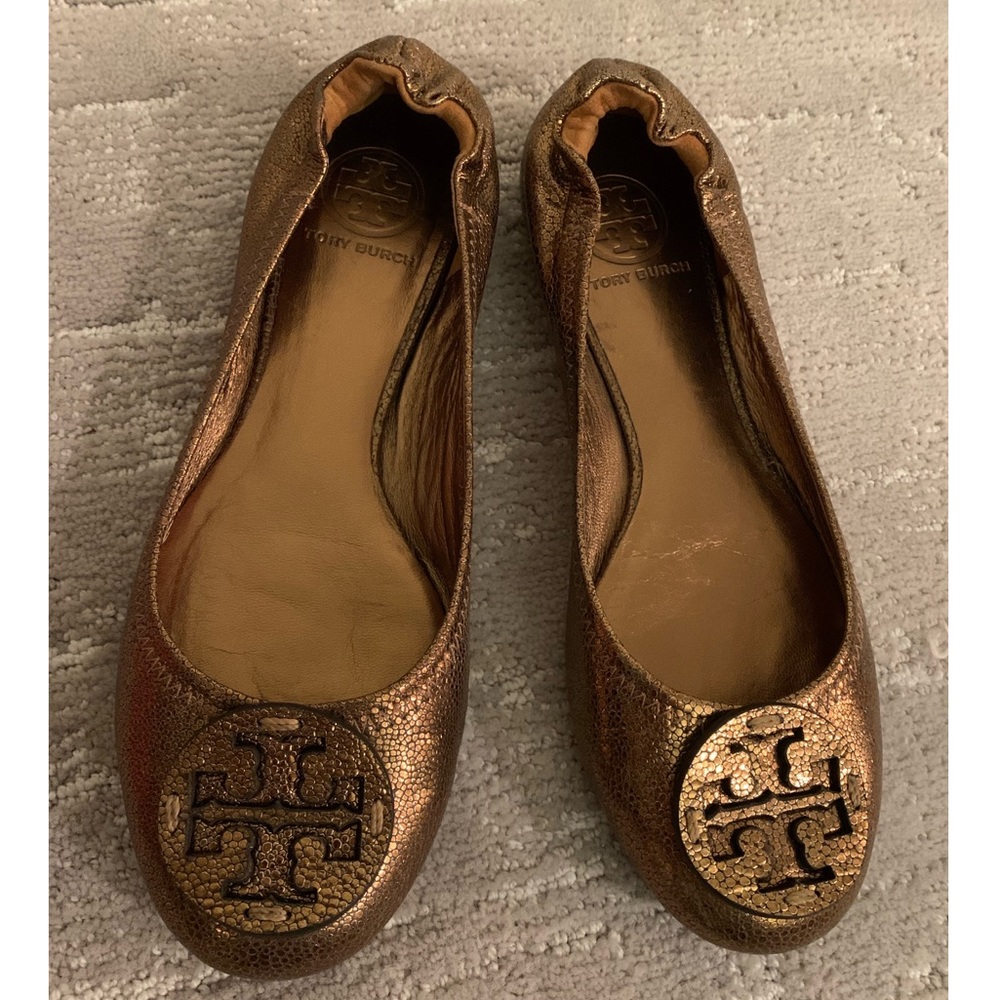 Tory Burch Gold Flats